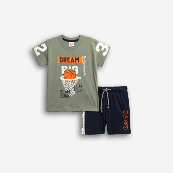 Παιδικό σετ μακό καλοκαιρινό αγόρι χακί-μπλε FUNKY 126-301124-2