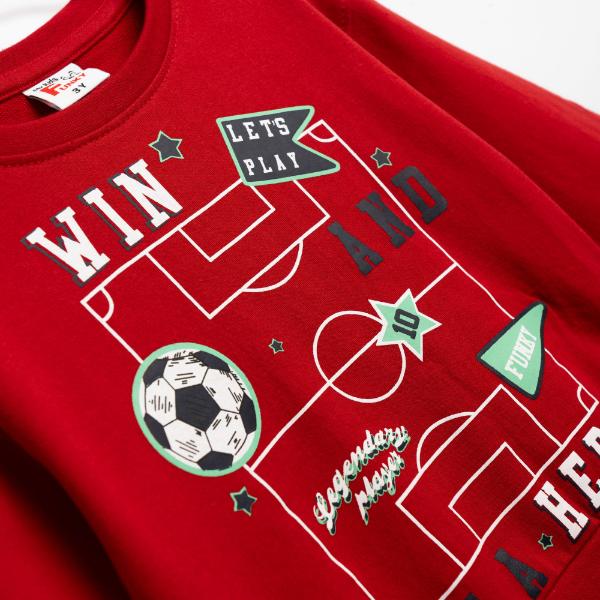 Παιδικό σετ φόρμες αχνούδιαστες αγόρι κόκκινο-μπλε Funky 126-317100-1