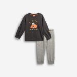 Παιδικό σετ φόρμες αχνούδιαστες αγόρι ανθρακί-γκρι μελανζέ Funky 126-317103-1