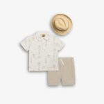 Παιδικό σετ καλοκαιρινό 3τμχ αγόρι εκρού-μπεζ FUNKY 126-393104-1