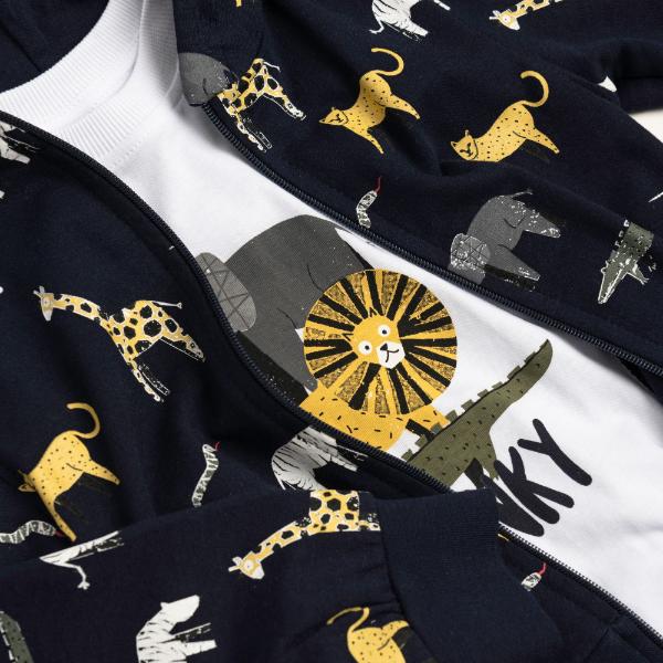 Παιδικό σετ φόρμες 3τμχ μπλε-εκρού-χακί Funky 126-395105-1