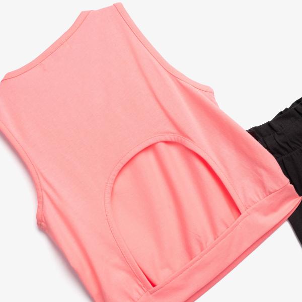 Παιδικό καλοκαιρινό σετ κορίτσι ροζ-ανθρακί FUNKY 126-524114-2