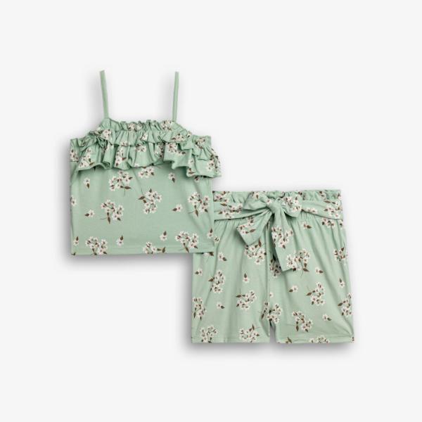 Παιδικό καλοκαιρινό σετ σορτς κορίτσι φιστικί FUNKY 126-524129-1