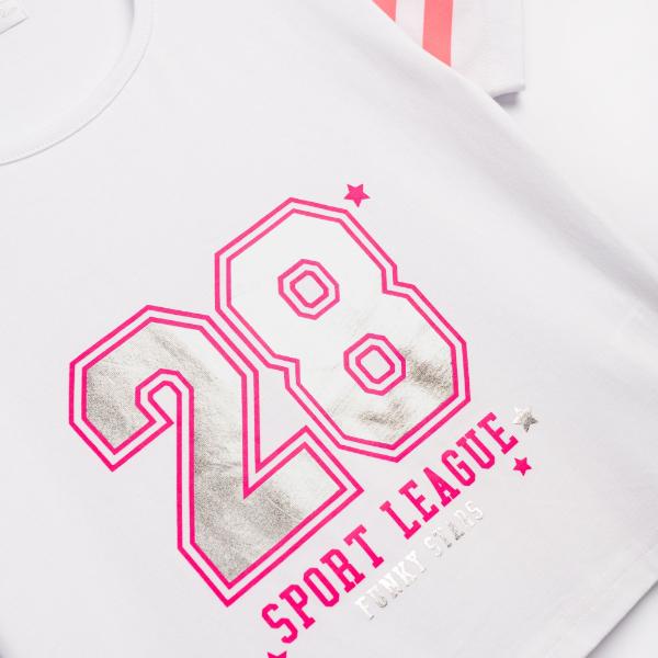 Παιδικό σετ κολάν ποδηλατικό κορίτσι λευκό-μαύρο FUNKY 126-527104-1