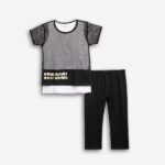 Παιδικό σετ κολάν κάπρι 3τμχ κορίτσι μαύρο-λευκό FUNKY 126-539101-1