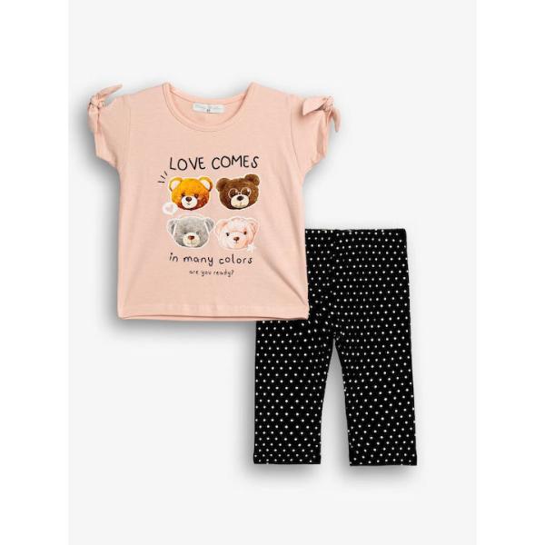 Παιδικό καλοκαιρινό σετ μακό κορίτσι ροζ-μαύρο FUNKY 126-739115-1