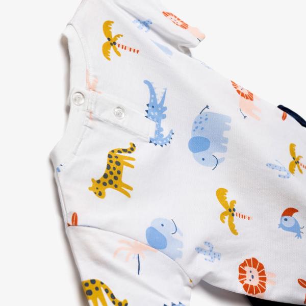 Βρεφικό σετ μπλούζα-βερμούδα σταθερή αγόρι λευκό-ραφ FUNKY 126-804105-1