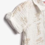 Βρεφικό σετ βαμβακερό μπλούζα-παντελόνι αγόρι εκρού-μπεζ FUNKY 126-822119-1