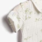 Βρεφικό σετ βαμβακερό μπλούζα-σορτς αγόρι εκρού-χακί FUNKY 126-822122-1 - Image 2