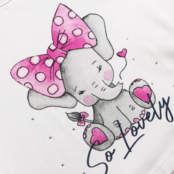 Βρεφικό σετ μακό σορτς κορίτσι λευκό-φούξια FUNKY 126-924100-1