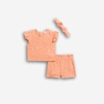 Βρεφικό σετ καλοκαιρινό σορτς κορίτσι σομόν πουά FUNKY 126-925111-1