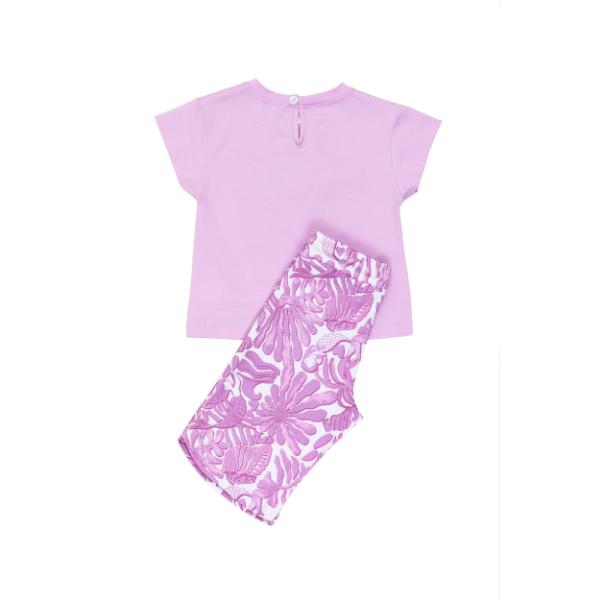Παιδικό σετ μακό καλοκαιρινό μπλούζα-βερμούδα κορίτσι λιλά SPRINT 261-2025-812