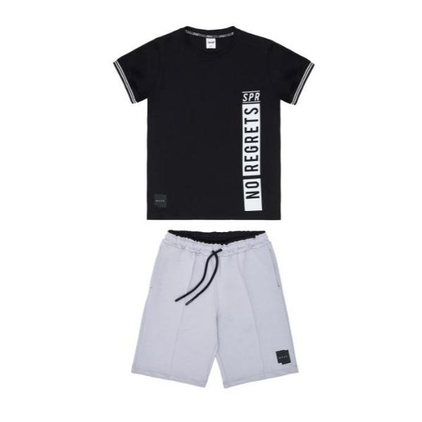 Παιδικό σετ καλοκαιρινό βερμούδα αγόρι μαύρο-γκρι Sprint 261-3004-200