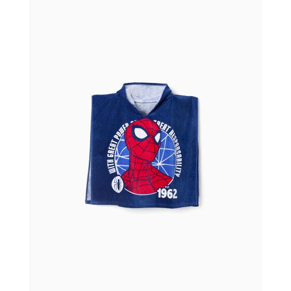 Προετοιμάστε το αγόρι σας για τις καλοκαιρινές διακοπές με αυτό το σκούρο μπλε beach poncho. Κατασκευασμένο από βαμβάκι, ξεχωρίζει για την εκτύπωση Spider-Man. Αυτό το πόντσο είναι ιδανικό για να πάτε στην πισίνα και την παραλία για να βοηθήσετε να στεγνώσει το δέρμα του αγοριού σας μετά από ένα μπάνιο. Ένα must-have για όλους τους οπαδούς του Spider-Man! 100% βαμβάκι Spider-Man print Χωρίς ακομμάτιστη με κουκούλα, για μεγαλύτερη άνεση