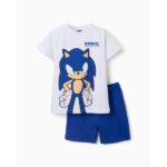 Παιδικό σετ πιτζάμες μακό Sonic αγόρι λευκό-μπλε ZIPPY ZKBUN0101_26004