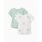 Παιδικά μπλουζάκια 2pack μακό κοντομάνικα κορίτσι λευκό-φιστικί ZIPPY ZKGAP0303_26042