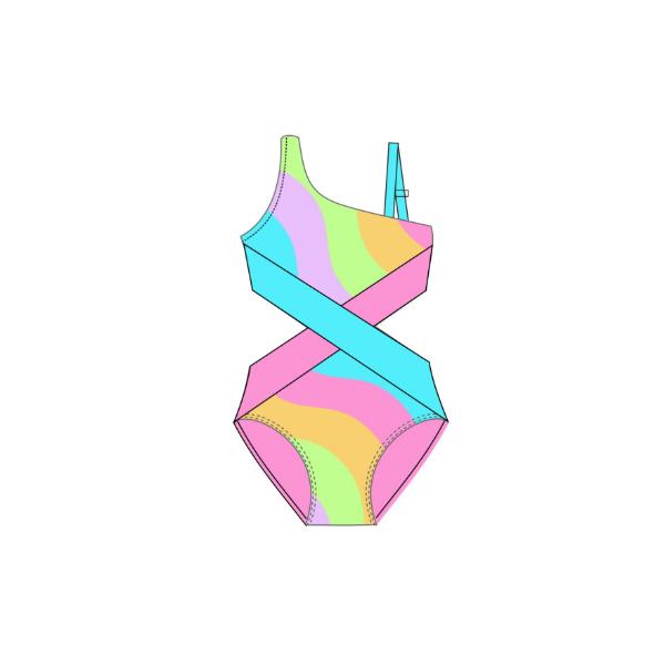 Παιδικό μαγιό ολόσωμο για κορίτσι φωσφορούχο Funky 126-0509-1