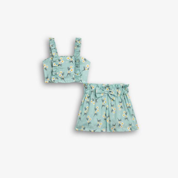 Παιδικό καλοκαιρινό σετ υφασμάτινο κορίτσι τιρκουάζ FUNKY 126-725119-1