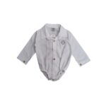 Βρεφικό σετ πουκάμισο-παντελόνι αγόρι λευκό-μπεζ 2445