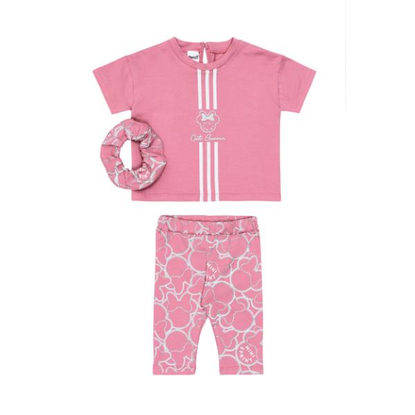 Παιδικό σετ μακό καλοκαιρινό μπλούζα-κολάν κάπρι κορίτσι ροζ SPRINT 261-2039-406