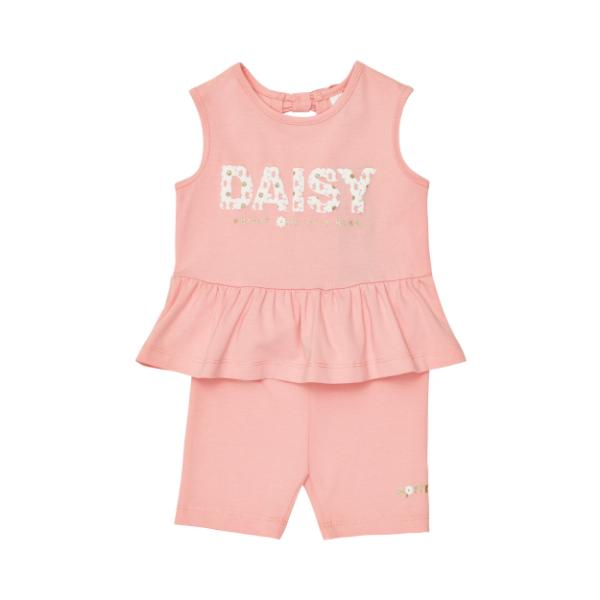 Παιδικό σετ μακό καλοκαιρινό μπλούζα-κολάν ποδηλατικό κορίτσι σομόν SPRINT 261-2042-454