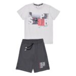 Παιδικό σετ καλοκαιρινό βερμούδα αγόρι γκρι Sprint 261-3000-202