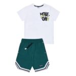 Παιδικό σετ καλοκαιρινό βερμούδα αγόρι λευκό-πράσινο Sprint 261-3008-100