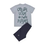 Παιδικό σετ καλοκαιρινό βερμούδα αγόρι γκρι-ανθρακί Sprint 261-3034-160