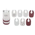 Σαλιάρες σετ 7τμχ. με velcro και αδιάβροχη επένδυση Ballerina White-Pink Dimcol 31300702006