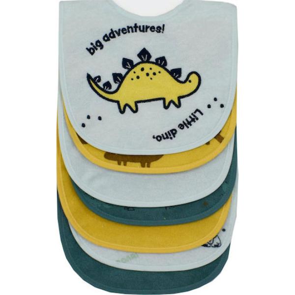 Σαλιάρες σετ 7τμχ. με velcro και αδιάβροχη επένδυση Dinosaur Aqua Dimcol 31300702007