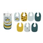 Σαλιάρες σετ 7τμχ. με velcro και αδιάβροχη επένδυση Dinosaur Aqua Dimcol 31300702007