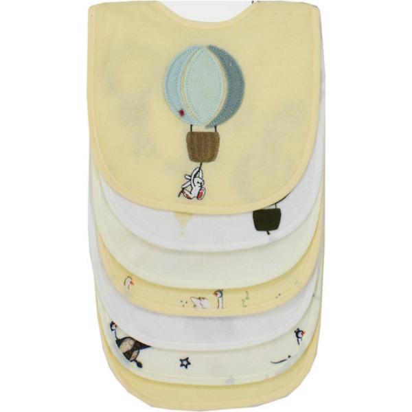 Σαλιάρες σετ 7τμχ. με velcro και αδιάβροχη επένδυση Baloon Yellow Dimcol 31300702008