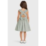 Παιδικό καλοκαιρινό φόρεμα αμάνικο λαδί Serafino 6541