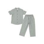 Παιδικό καλοκαιρινό σετ λινό πουκάμισο-παντελόνι αγόρι μέντα Mamma Natura 67246723