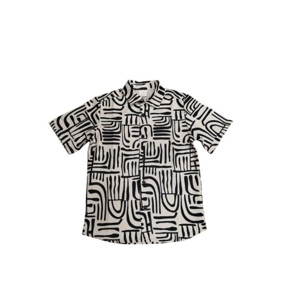 Παιδικό κοντομάνικο πουκάμισο αγόρι μπεζ Serafino 6811