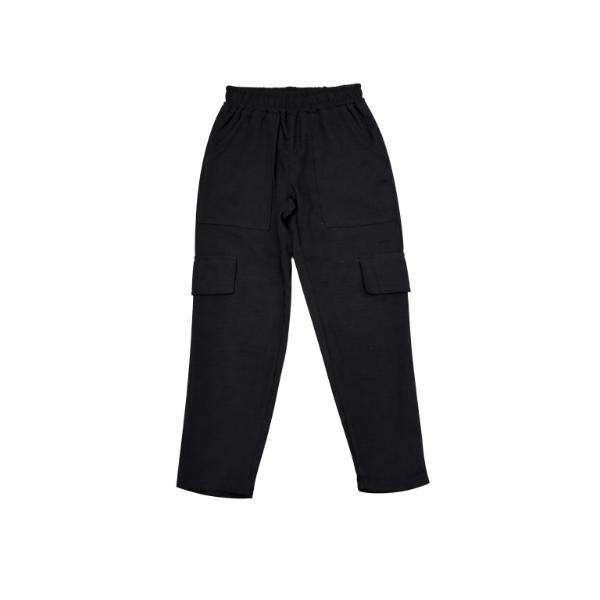 Παιδικό παντελόνι λινό αγόρι μαύρο Serafino 6820