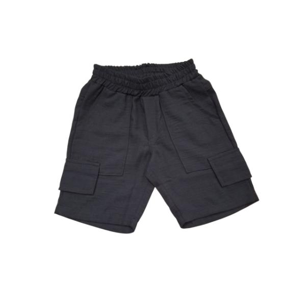 Παιδική βερμούδα λινή αγόρι μαύρο Serafino 6836