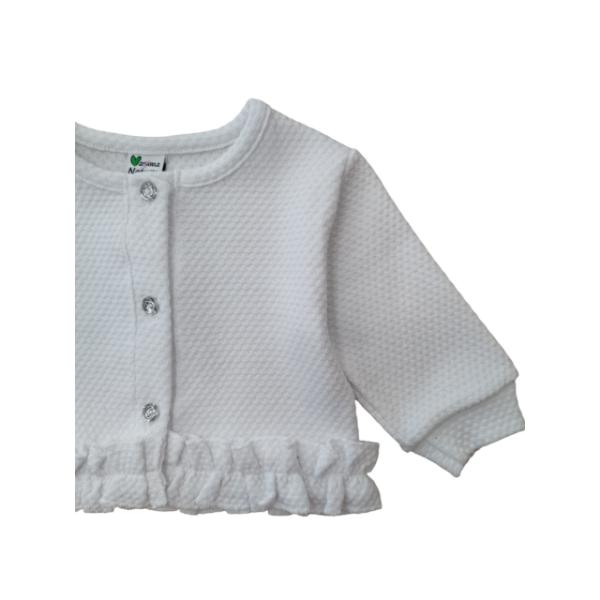 Βρεφική ζακέτα πλεκτή κορίτσι λευκή Mamma Natura 6858