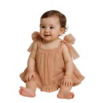 Βρεφικό καλοκαιρινό φόρεμα τούλι σομόν Mamma Natura 6859