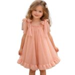 Παιδικό καλοκαιρινό φόρεμα σομόν Mamma Natura 6923