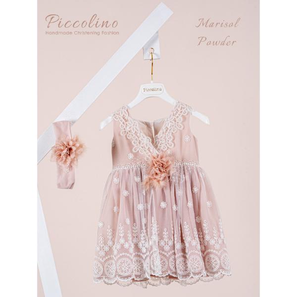 Piccolino Βαπτιστικό Φόρεμα για Κορίτσι DR26S184.POWDER Marisol Powder