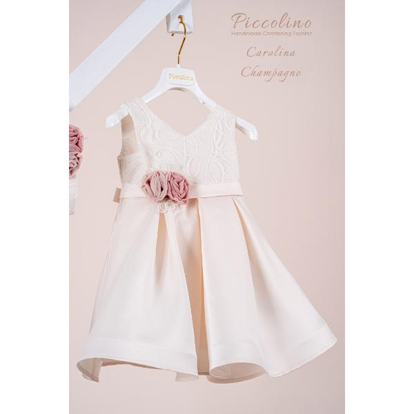 Piccolino Βαπτιστικό Φόρεμα για Κορίτσι DR26S196.CHAMPAGNE Carolina Champagne
