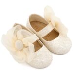 Βαπτιστικές Δερμάτινες Μπαλαρίνες BABYWALKER Εκρού EXC5899