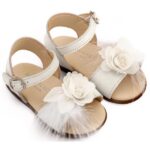 Βαπτιστικά Δερμάτινα Πέδιλα Αγκαλιάς BABYWALKER Εκρού PRI2662 - Image 3