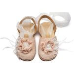 Βαπτιστικές Υφασμάτινες Εσπαντρίγιες BABYWALKER Εκρού-Νουντ EXC5905