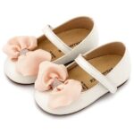 Βαπτιστικές Δερμάτινες Μπαλαρίνες BABYWALKER Εκρού-Ροζ BW4893
