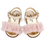 Βαπτιστικά Δερμάτινα Πέδιλα Αγκαλιάς BABYWALKER Εκρού-Ροζ PRI2656
