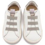 Βαπτιστικά Δερμάτινα Sneakers BABYWALKER Λευκό-Γκρι EXC8005