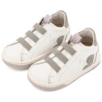 Βαπτιστικά Δερμάτινα Sneakers BABYWALKER Λευκό-Γκρι EXC8005