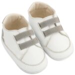 Παπούτσια Βαπτιστικά Δερμάτινα Sneakers Αγκαλιάς BABYWALKER Λευκό-Γκρι MI1137